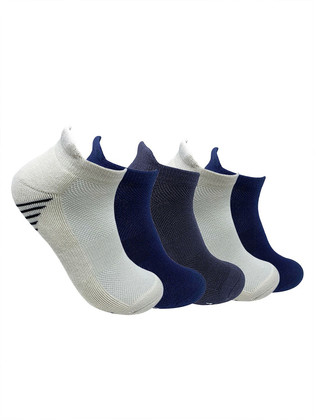Mint & Oak Men Pack of 5 Ankle-Length Sports Socks, Multi