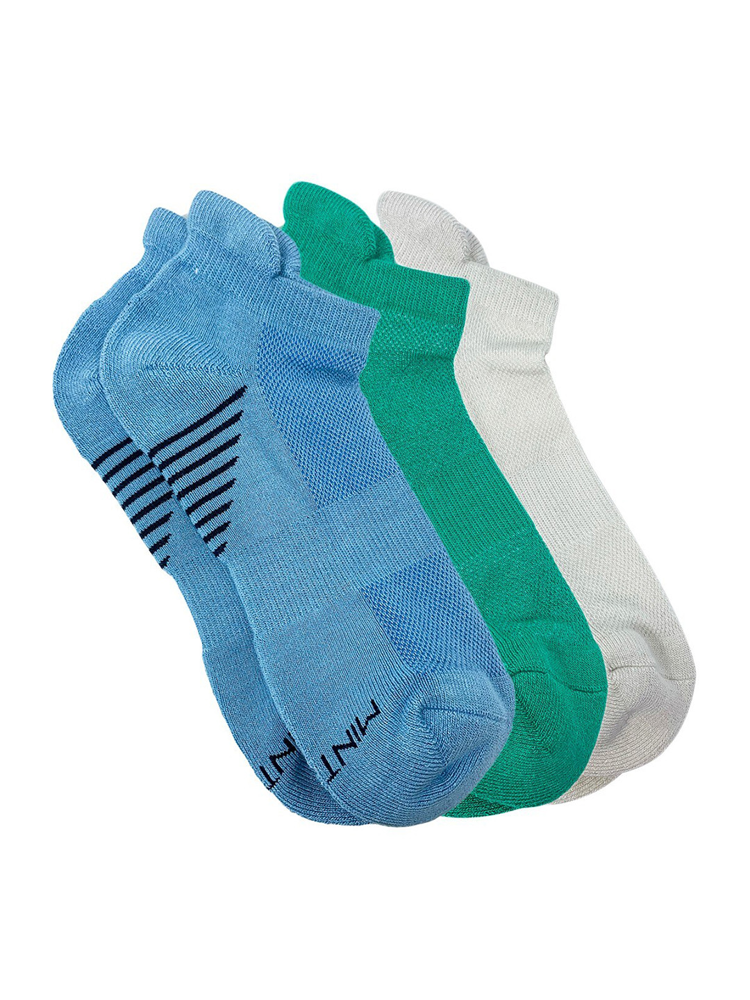 

Mint & Oak Men Pack of 3 Lets Take A Run Ankle Length Sports Socks, Green