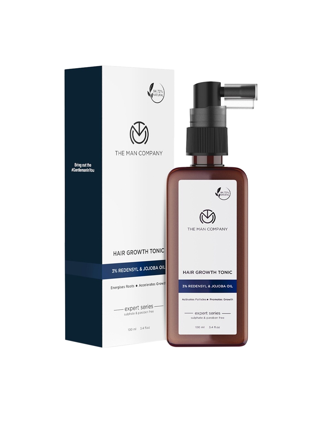 

THE MAN COMPANY Hair Growth Tonic with 3% Redensyl & Jojoba Oil - 100 ml, Brown