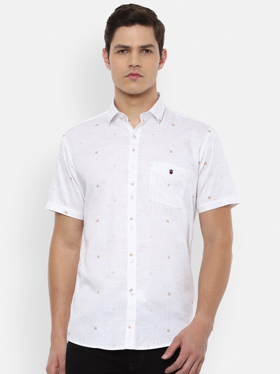 

Louis Philippe Sport Men White Slim Fit Printed Casual Shirt