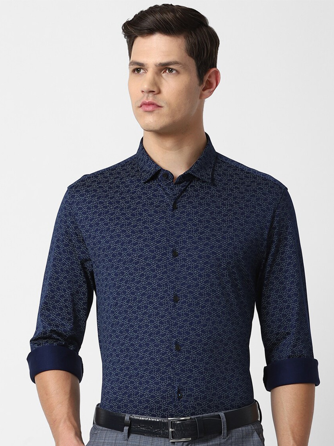 

Louis Philippe Sport Men Navy Blue Slim Fit Printed Casual Shirt