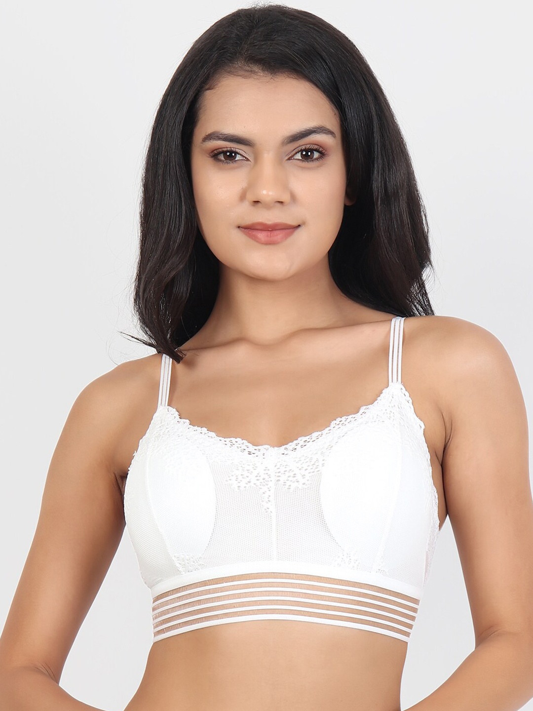 

Lebami White Floral Bralette Bra 561_White_30C