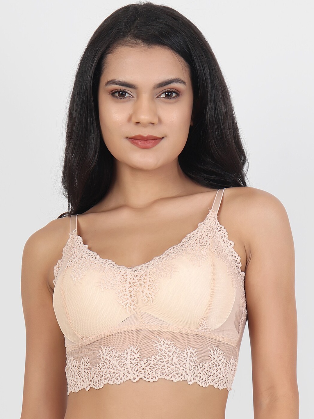 

Lebami Beige Floral Bralette Bra