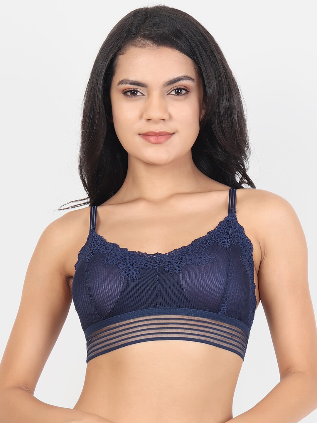 

Lebami Navy Blue Floral Bralette Bra