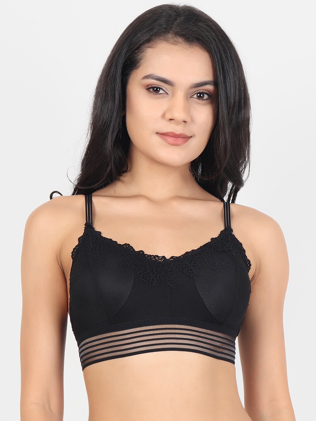 

Lebami Black Floral Non Wired Medium Coverage Bralette