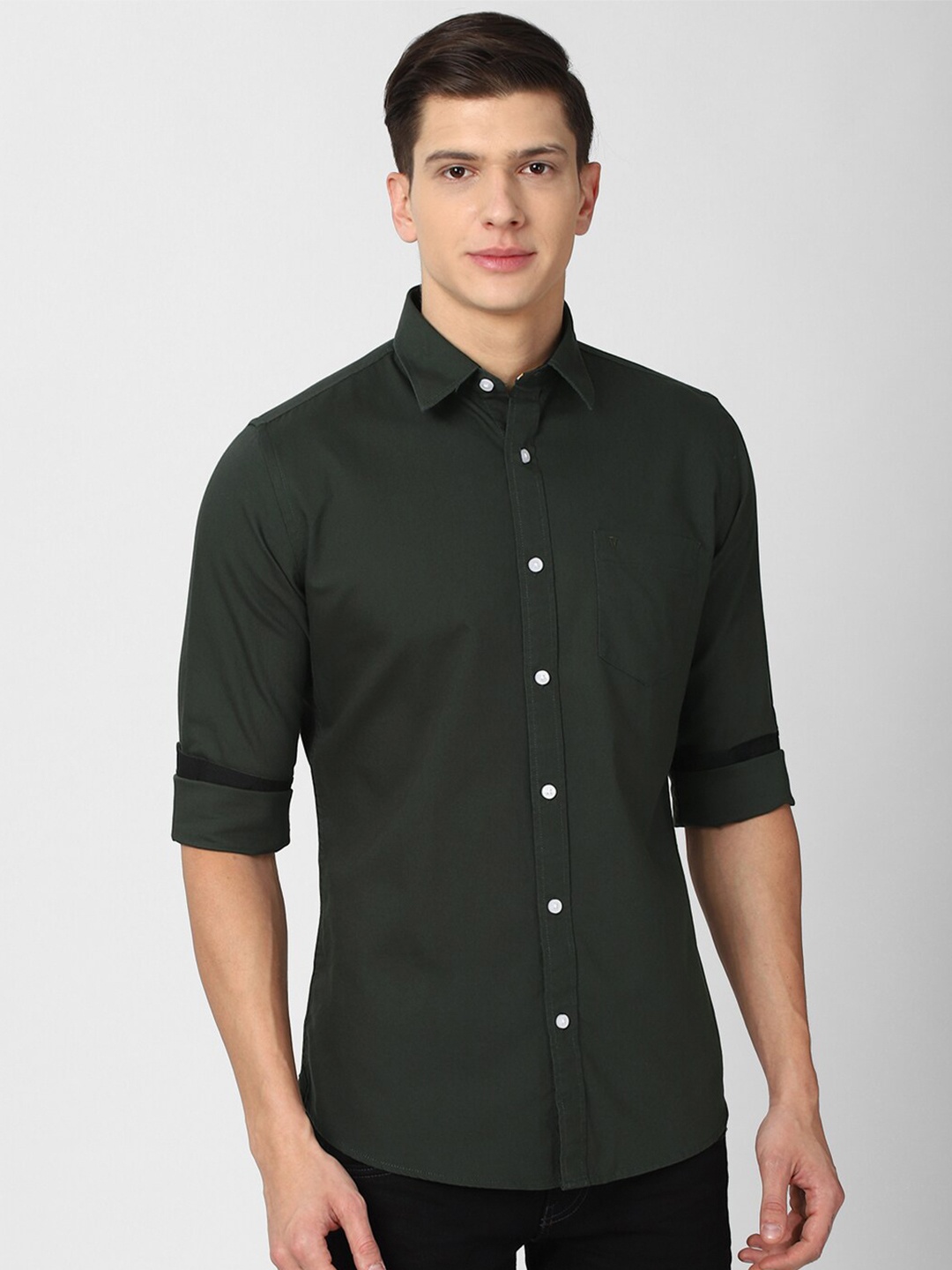 

Van Heusen Sport Men Olive Green Slim Fit Pure Cotton Casual Shirt