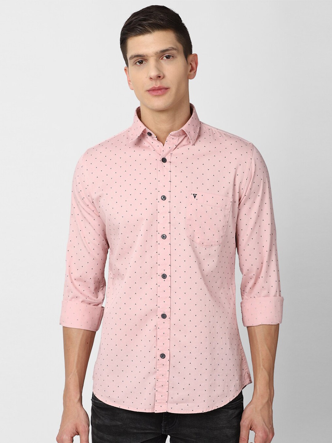 

Van Heusen Sport Men Pink Slim Fit Printed Cotton Casual Shirt