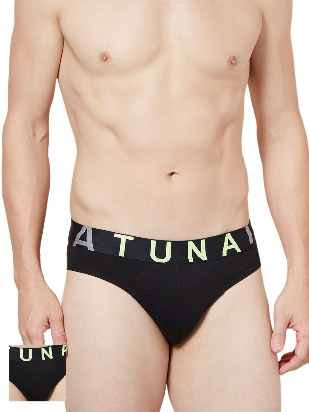 

Tuna London Men Pack of 2 Black Briefs BTM99