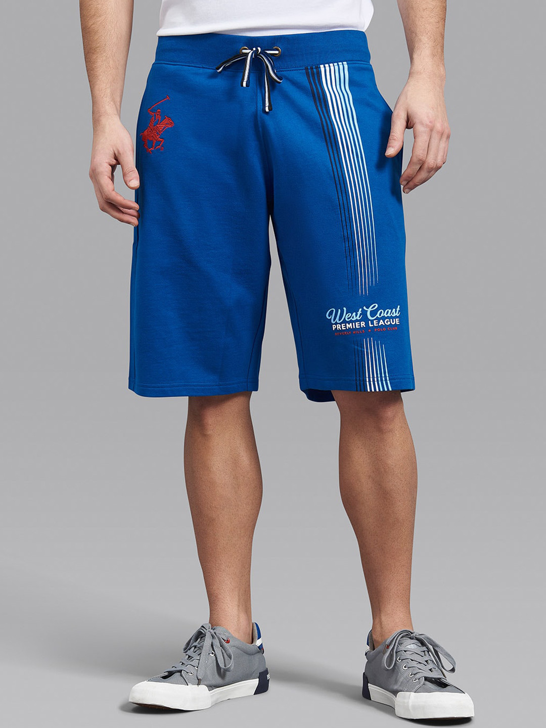 

Beverly Hills Polo Club Men Blue Printed Cotton Shorts