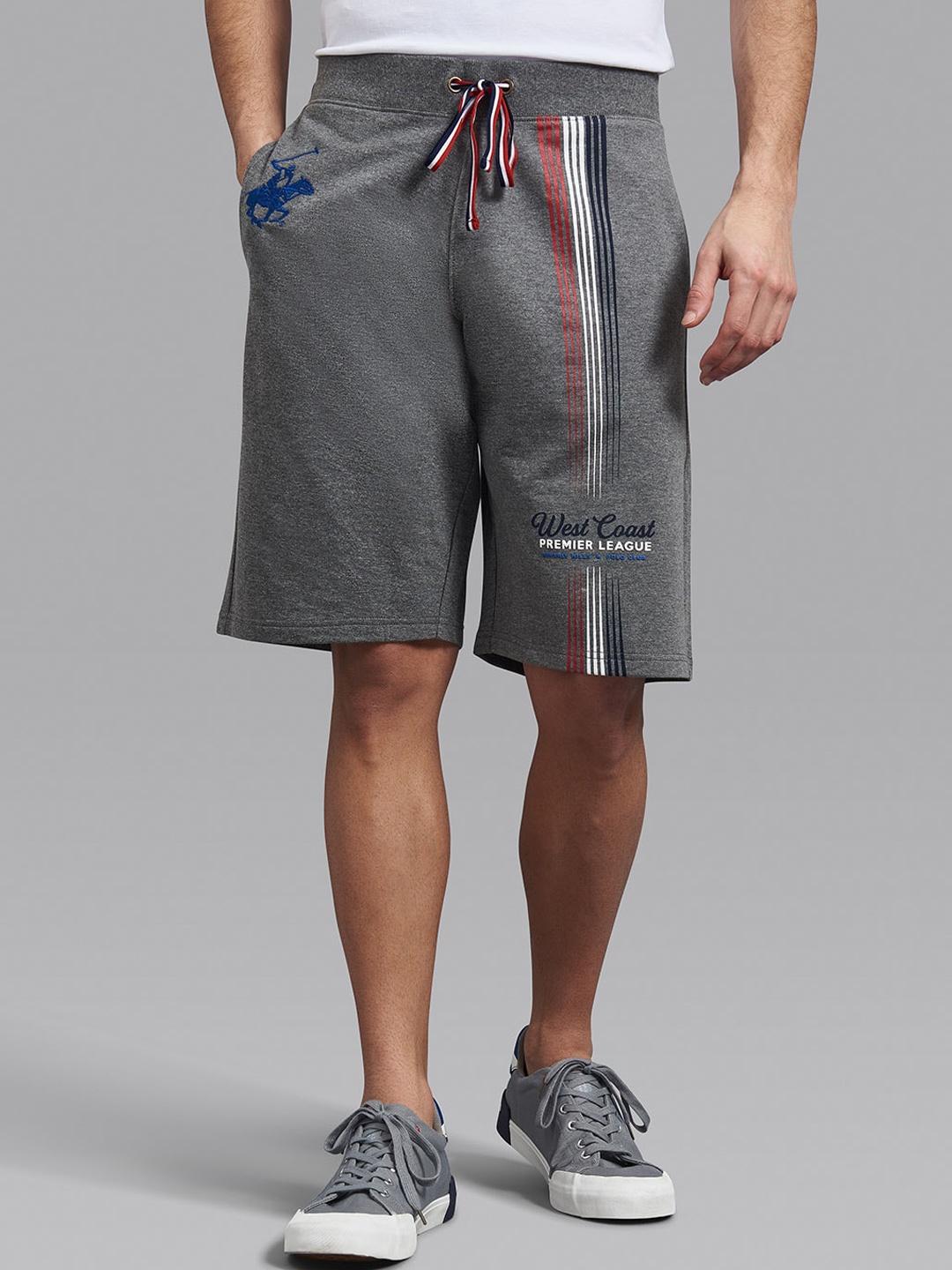 

Beverly Hills Polo Club Men Grey Mid-Rise Shorts