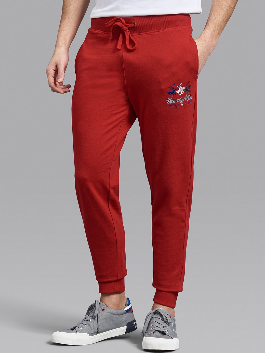 

Beverly Hills Polo Club Men Red Solid Cotton Joggers