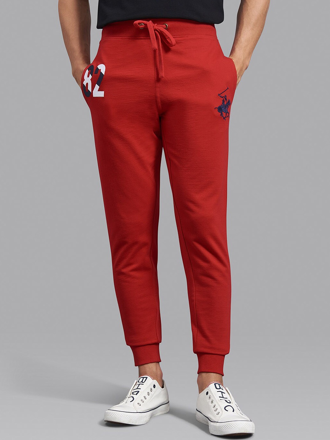 

Beverly Hills Polo Club Men Red Solid Cotton Joggers
