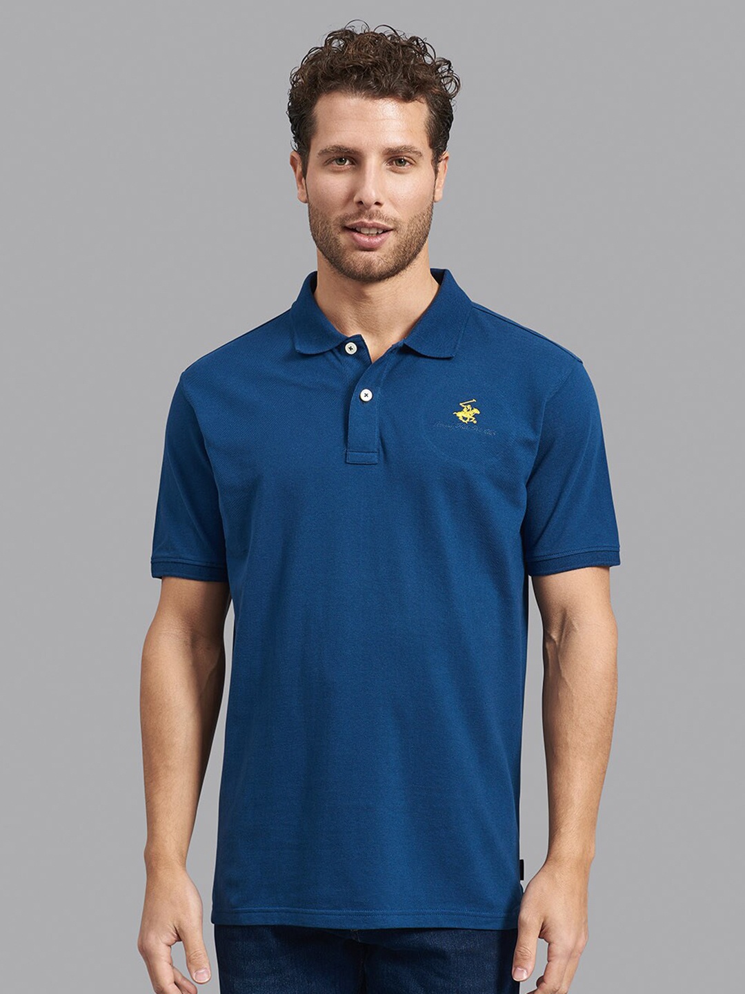 

Beverly Hills Polo Club Men Blue Polo Collar T-shirt