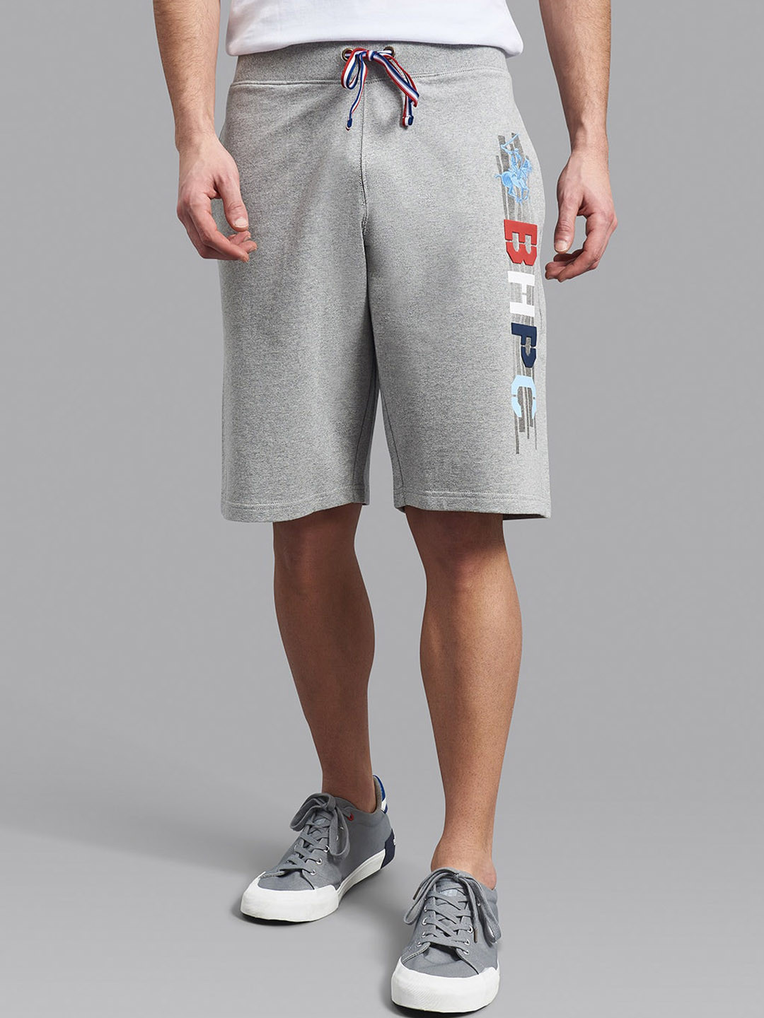 

Beverly Hills Polo Club Men Grey Printed Shorts