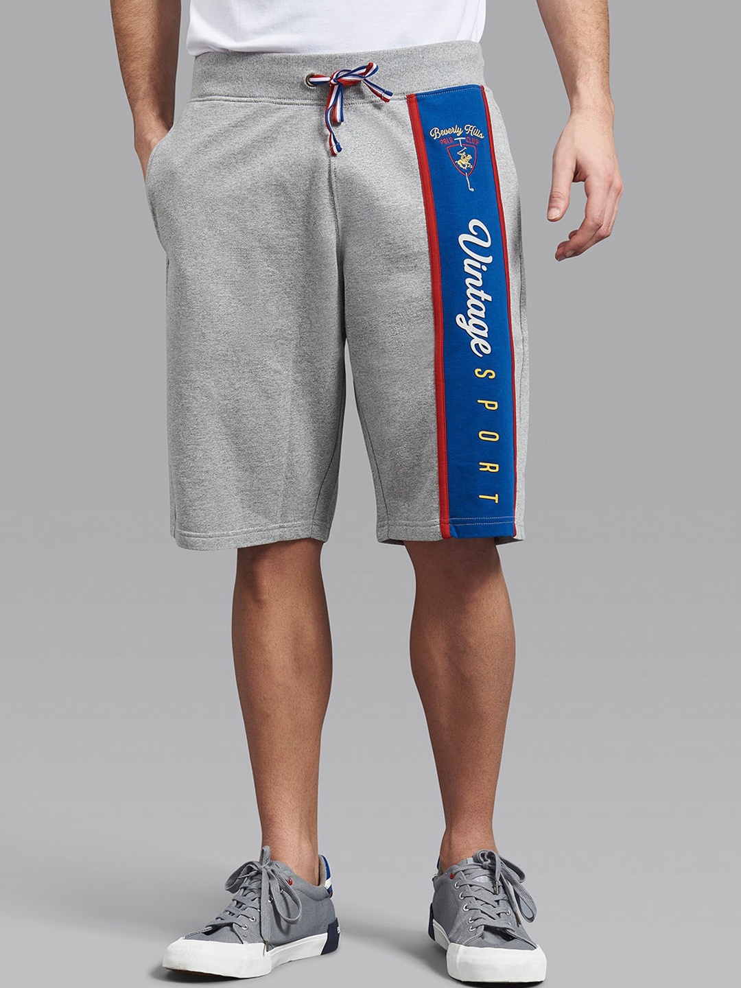 

Beverly Hills Polo Club Men Grey Printed Shorts