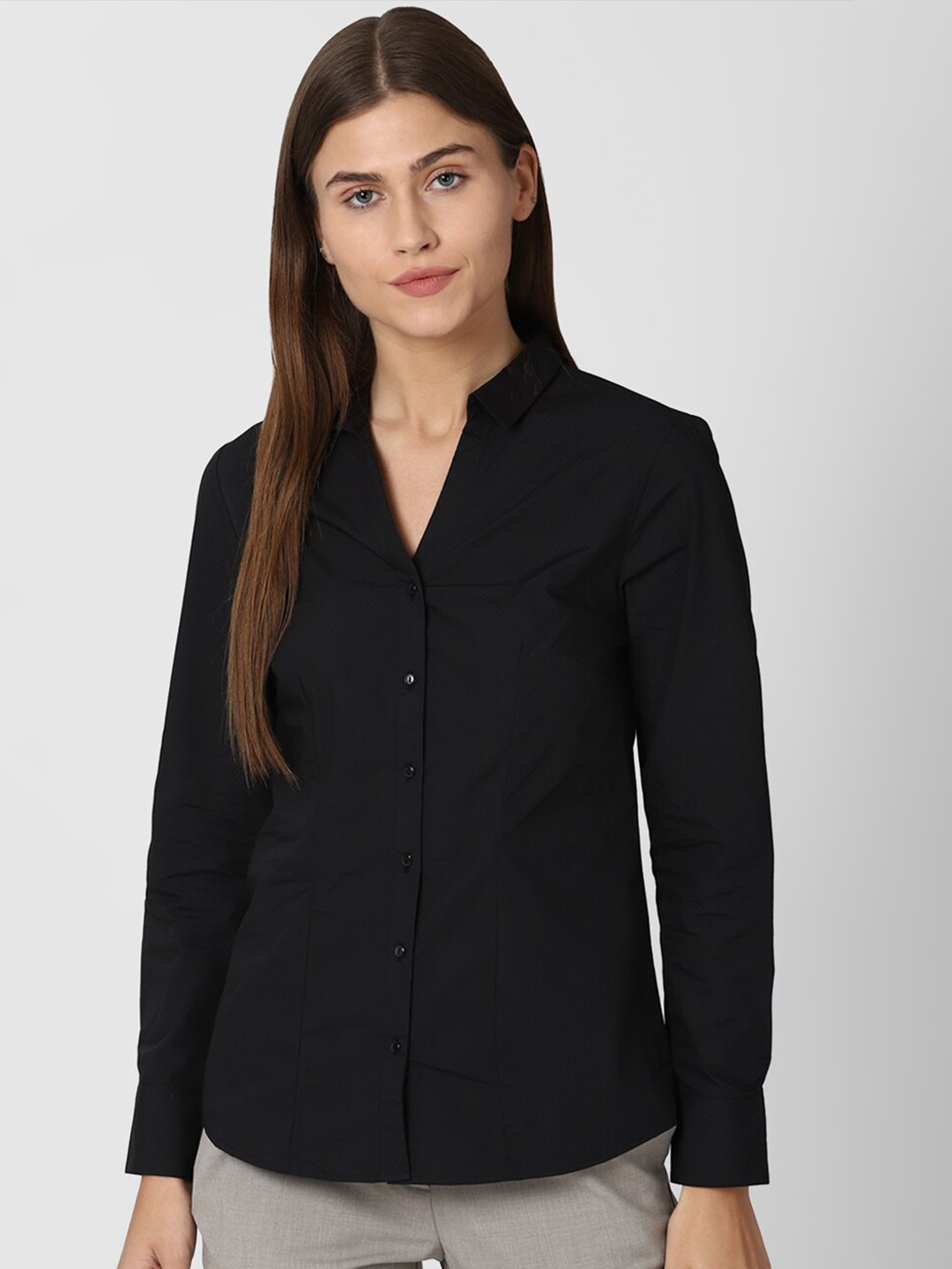 

Van Heusen Woman Women Black Casual Shirt