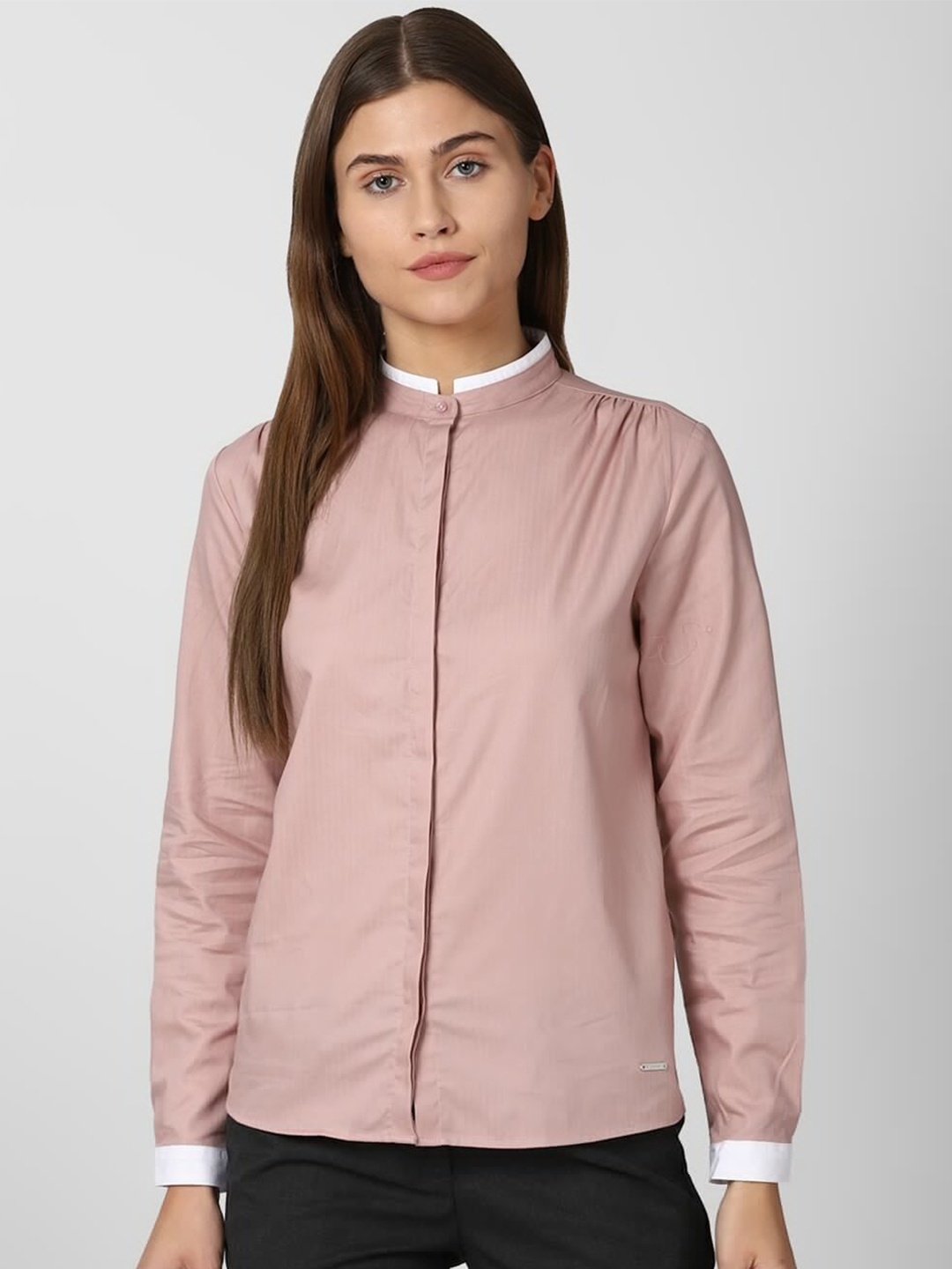 

Van Heusen Woman Women Mauve Cotton Casual Shirt