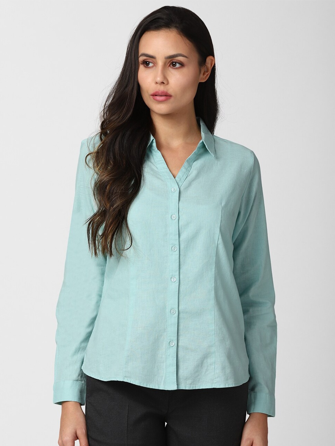 

Van Heusen Woman Women Sea Green Casual Shirt