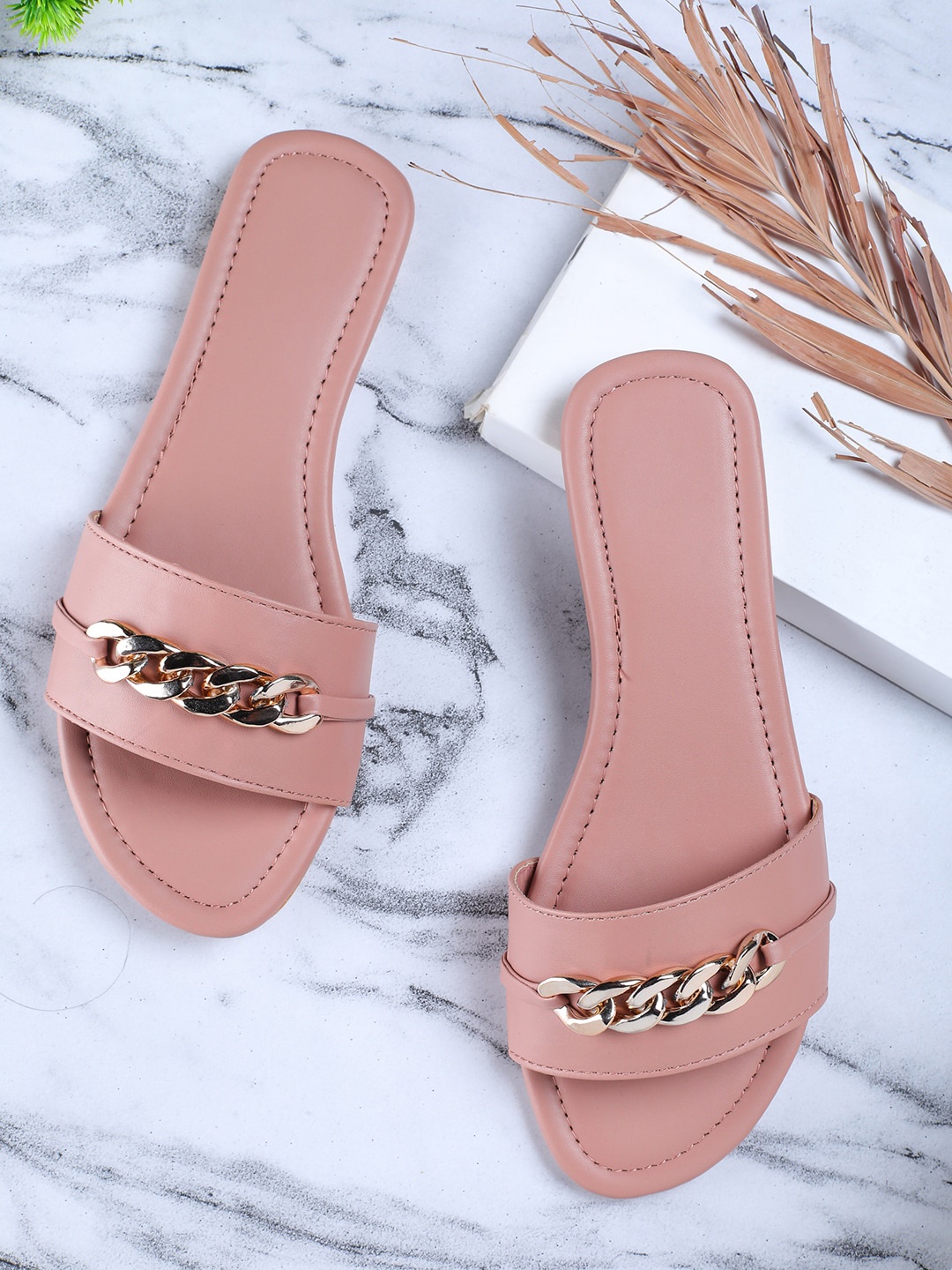 

HASTEN Women Pink Open Toe Flats