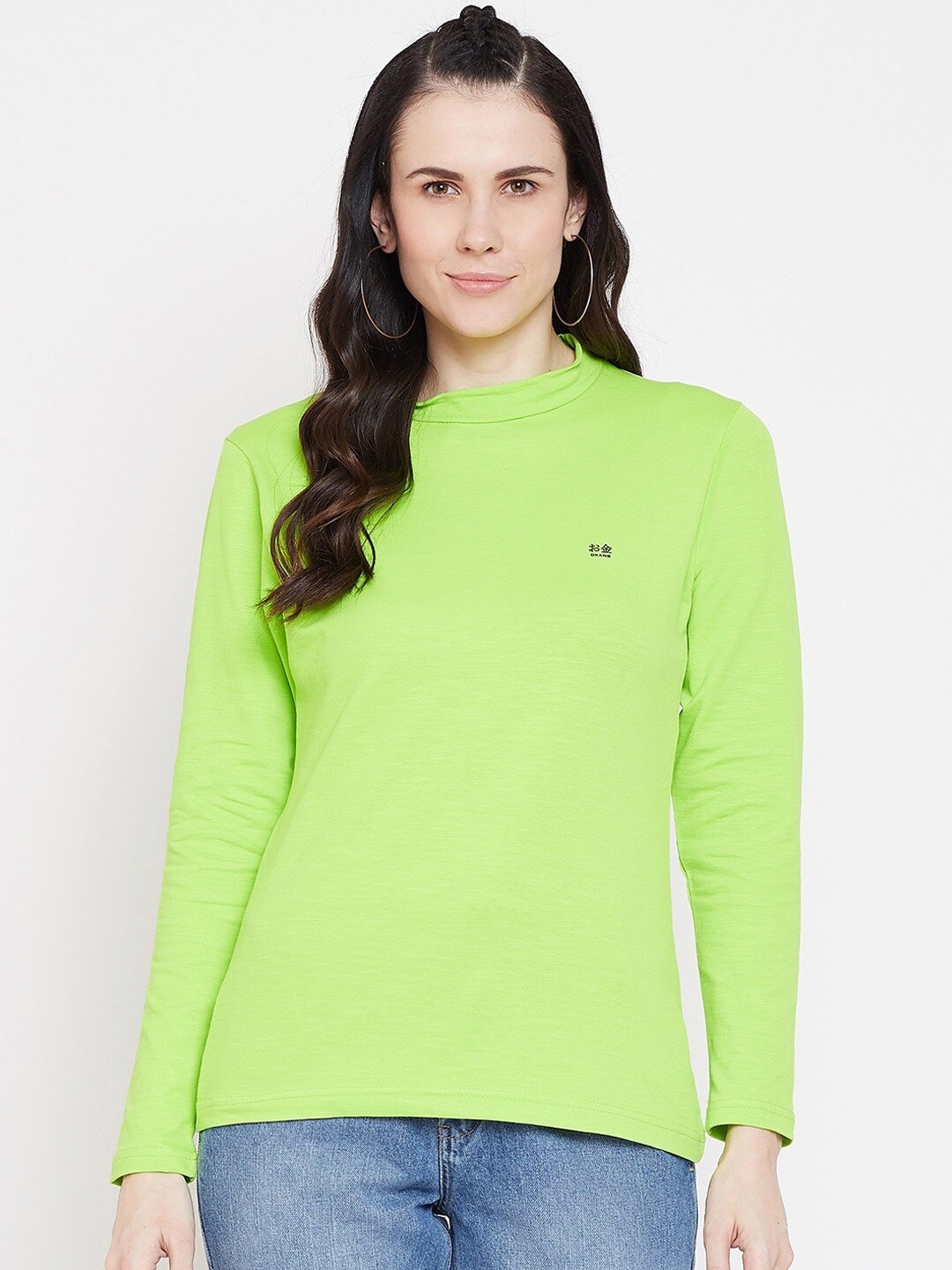 

Okane Women Lime Green Cotton T-shirt