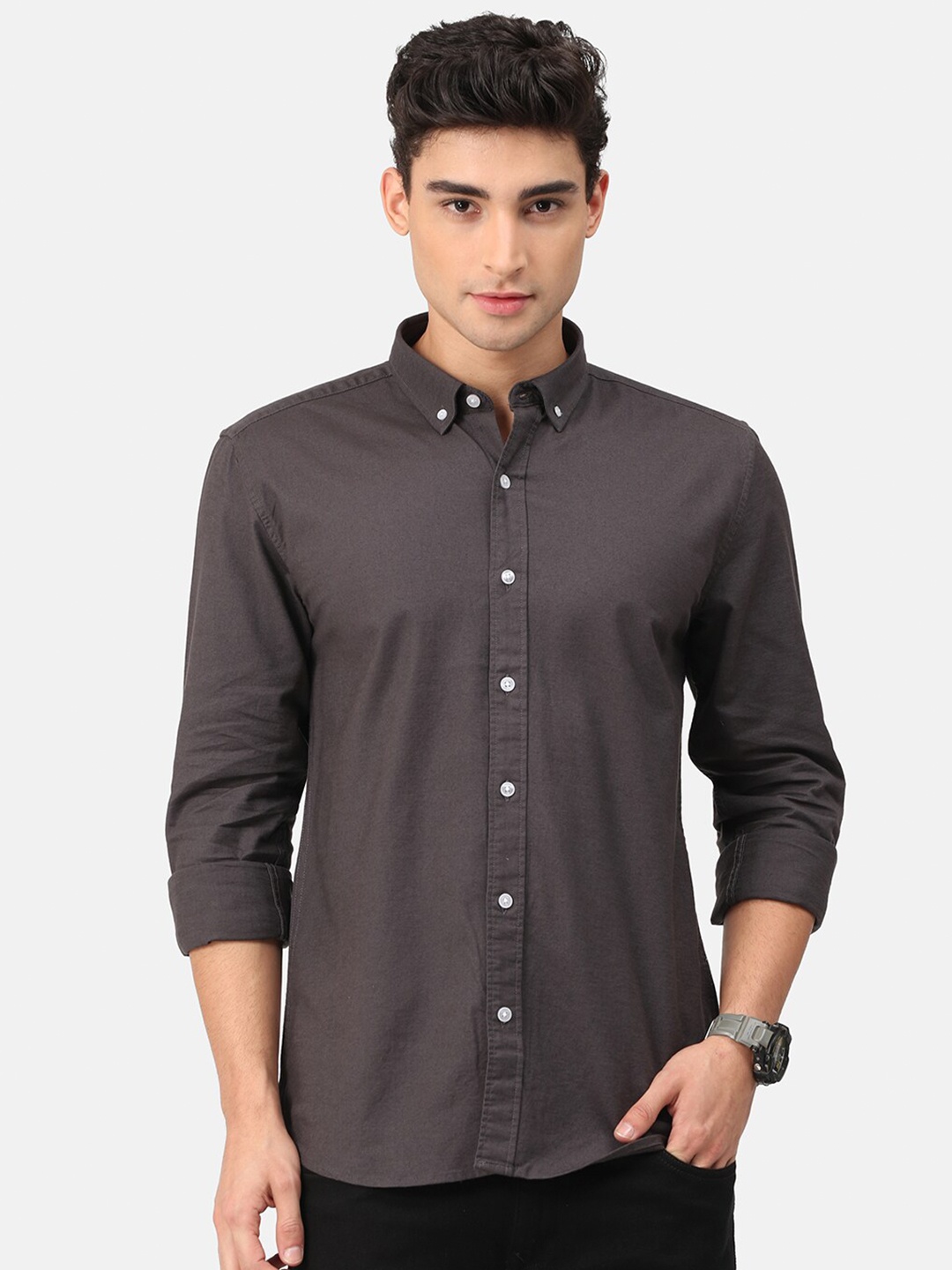 

Snitch Men Grey Slim Fit Casual Shirt