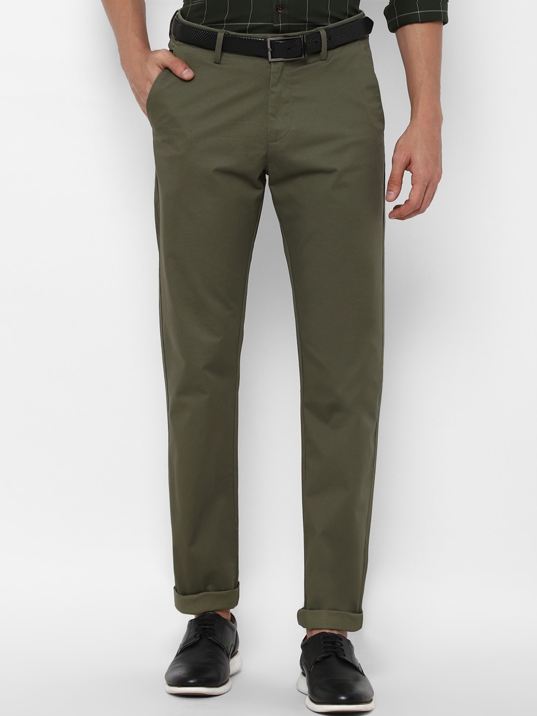 

Allen Solly Men Olive Green Trousers
