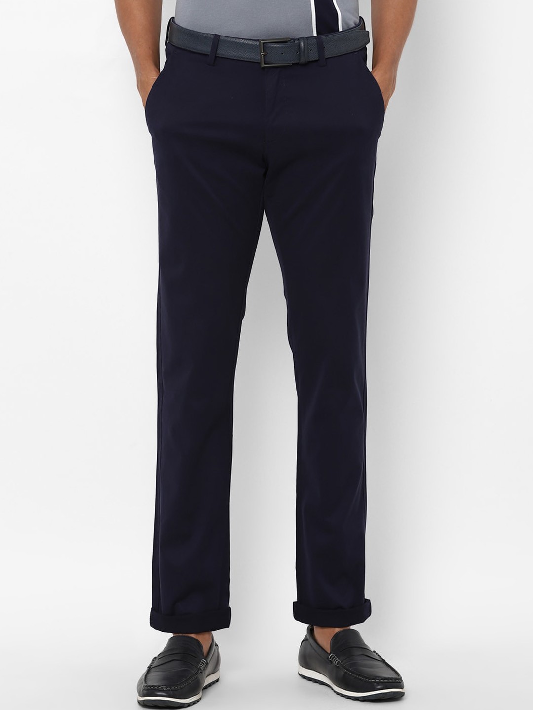 

Allen Solly Men Navy Blue Slim Fit Trousers