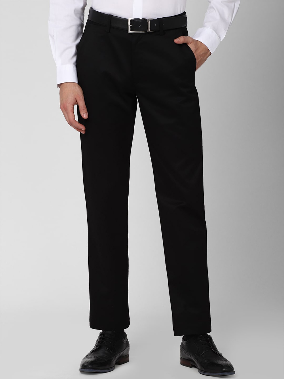 

Peter England Casuals Men Black Pure Cotton Formal Trousers