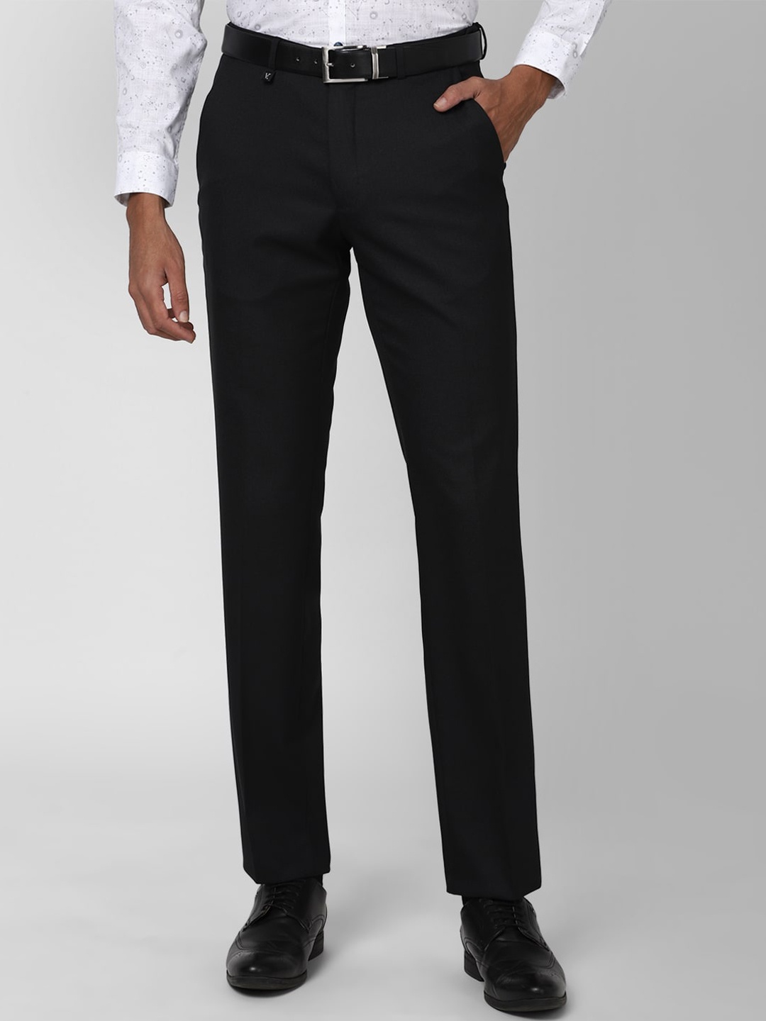 

V Dot Men Black Slim Fit Formal Trousers