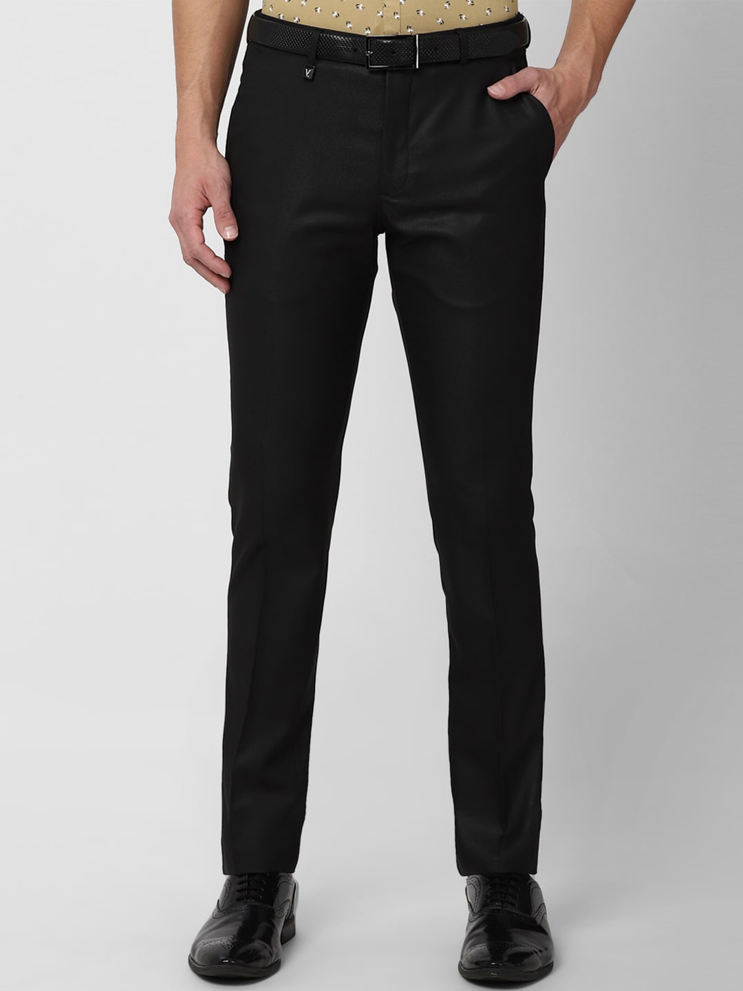 

V Dot Men Black Skinny Fit Formal Trousers