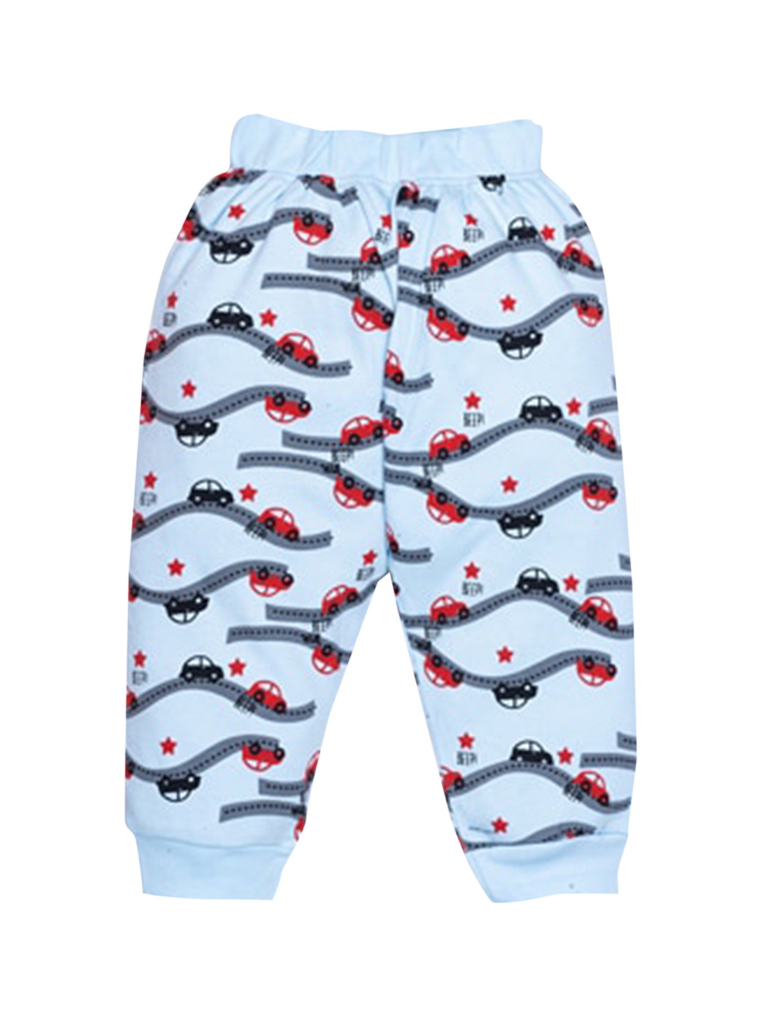 

Benny n Bunny Boys Blue & Black Printed Pure Cotton Joggers