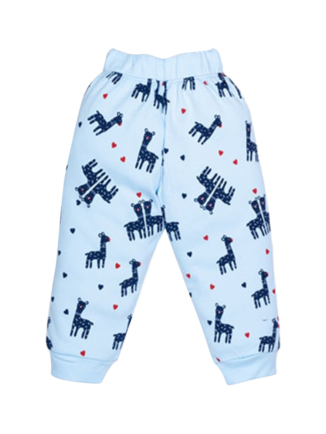 

Benny n Bunny Boys Blue Graphic Printed Pure Cotton Joggers