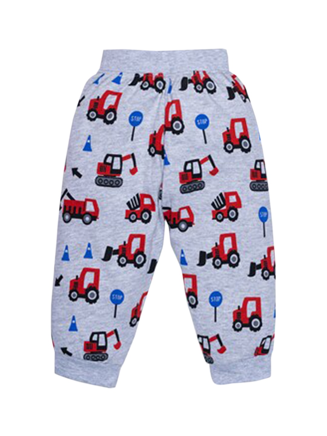 

Benny n Bunny Boys Grey & Red Printed Pure Cotton Joggers