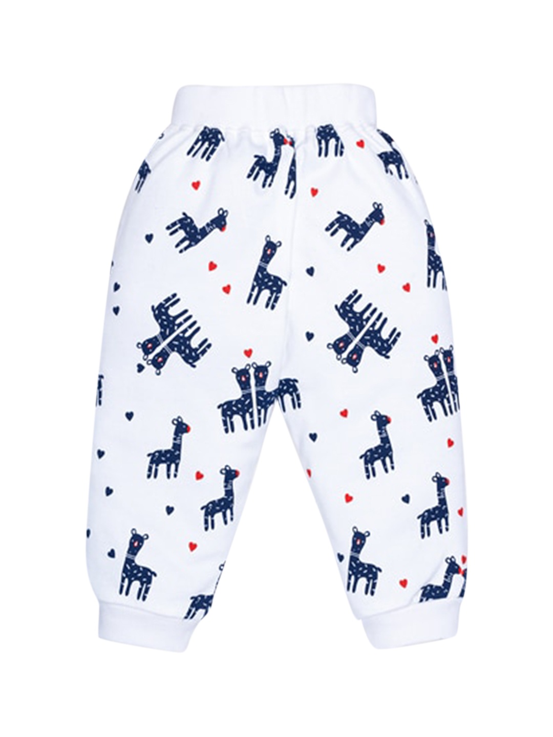 

Benny n Bunny Boys White & Blue Printed Regular Pure Cotton Joggers