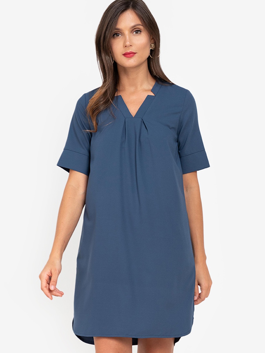 

ZALORA WORK Navy Blue A-Line Midi Dress