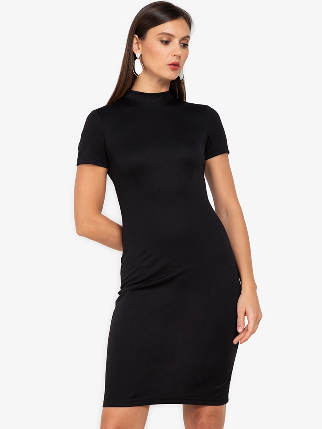 

ZALORA WORK Black High Neck Bodycon Dress