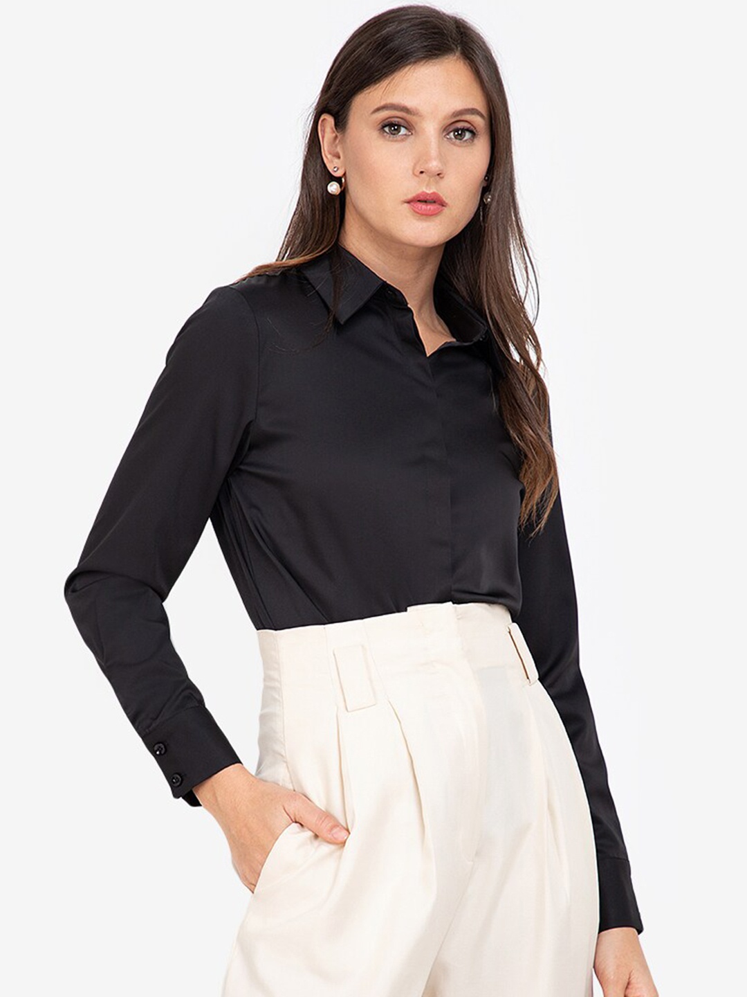 

ZALORA WORK Women Black Casual Shirt