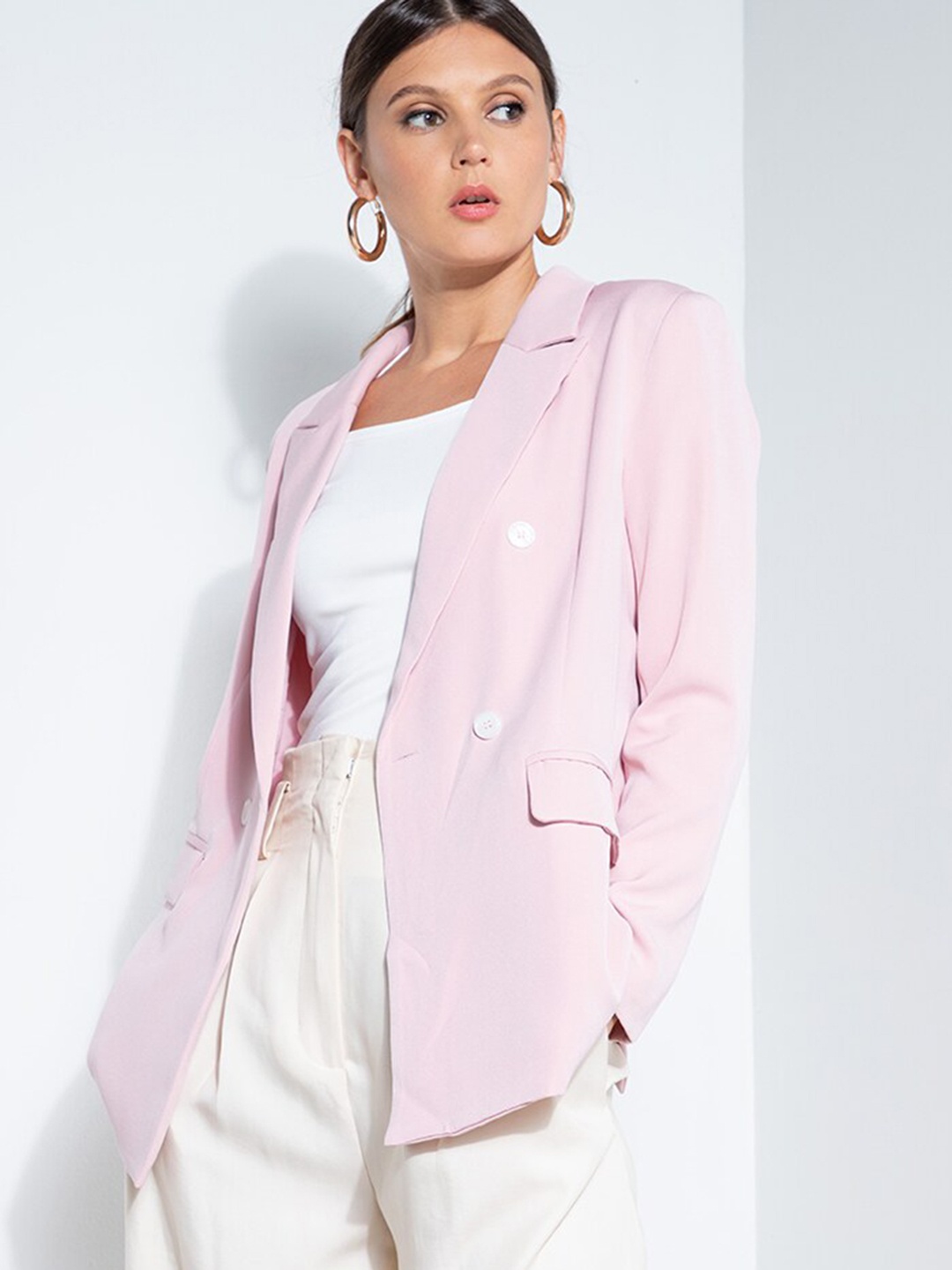 

ZALORA OCCASION Women Pink Single-Breasted Blazer