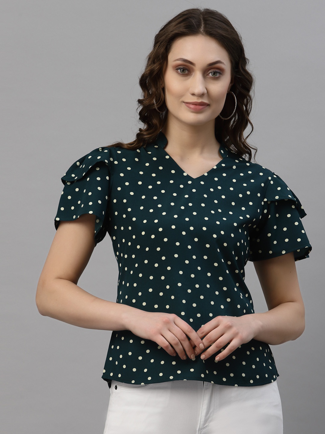 

Style Quotient Green Crepe Top