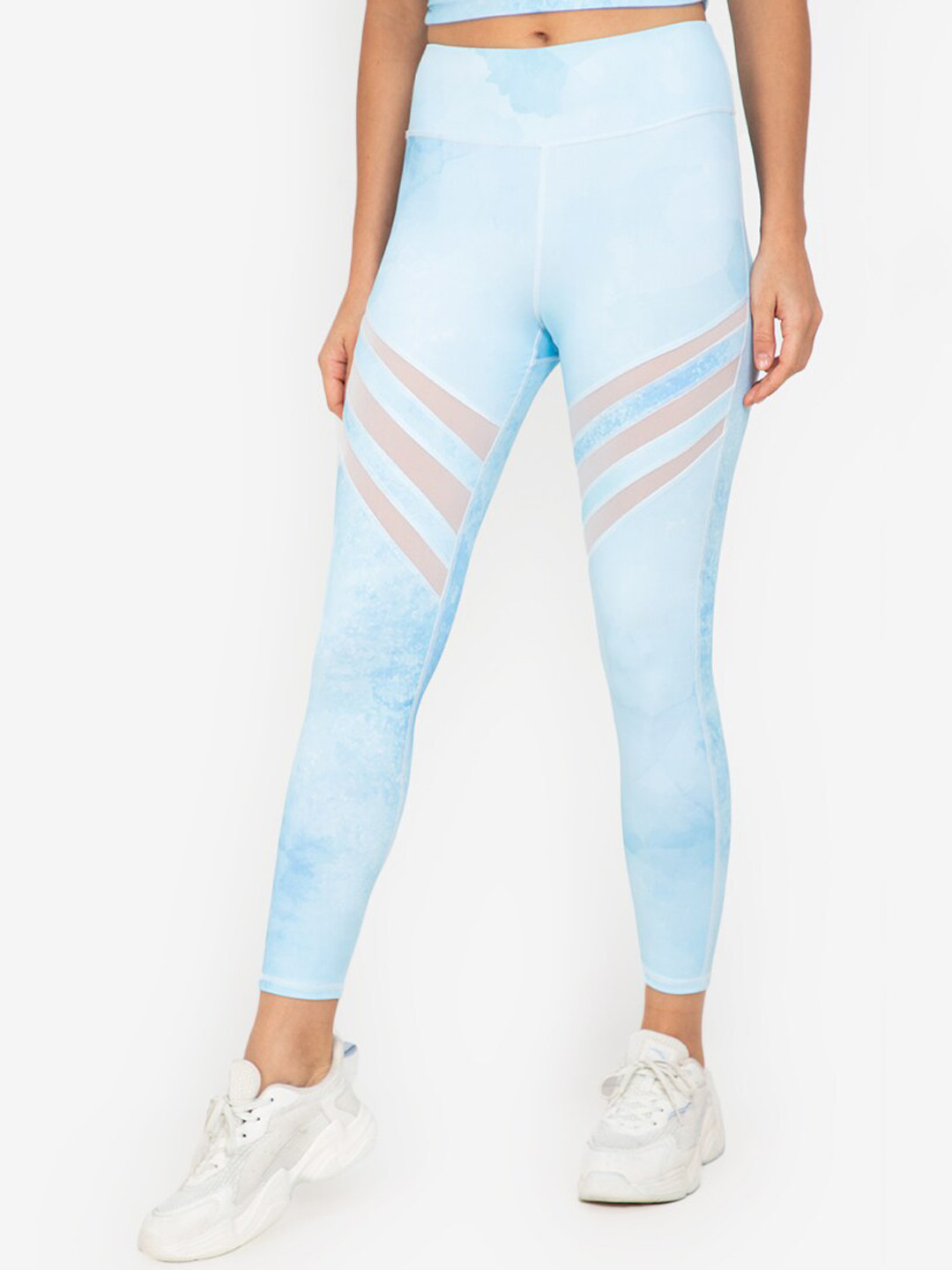 

ZALORA ACTIVE Women Blue High Rise Mesh Panel Leggings
