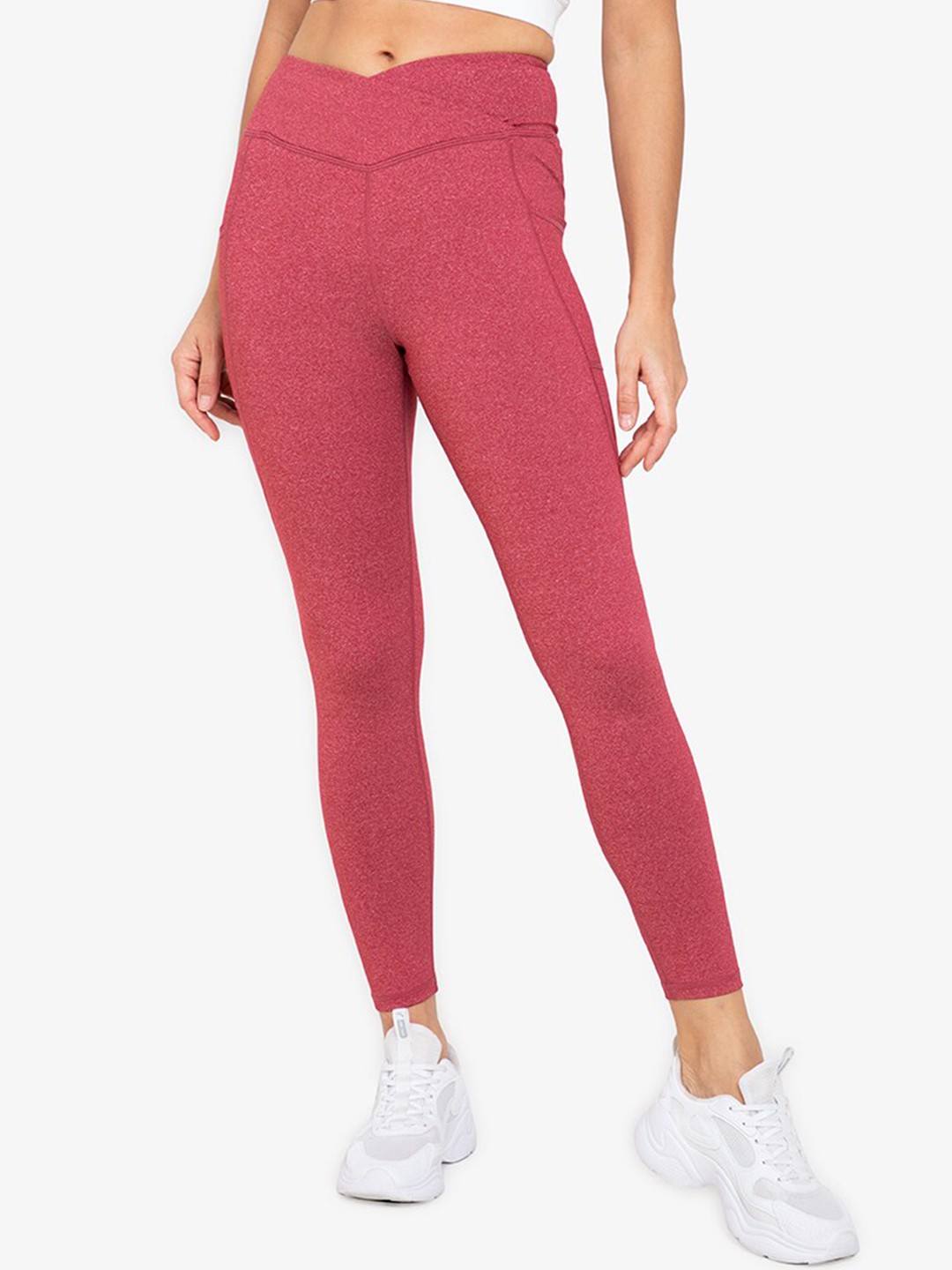 

ZALORA ACTIVE Women Red High Rise Ankle Length Leggings