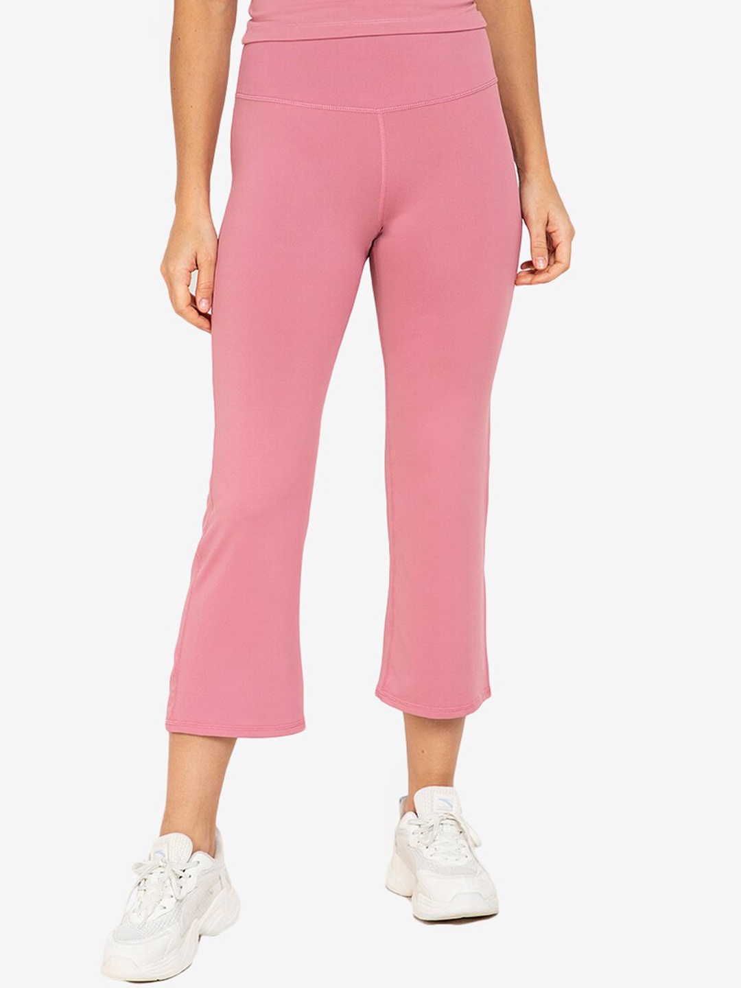 

ZALORA ACTIVE Women Pink Solid High Rise Flared Tights