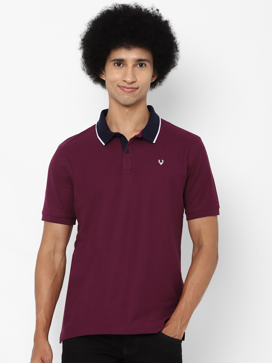 

Allen Solly Men Purple Polo Collar T-shirt