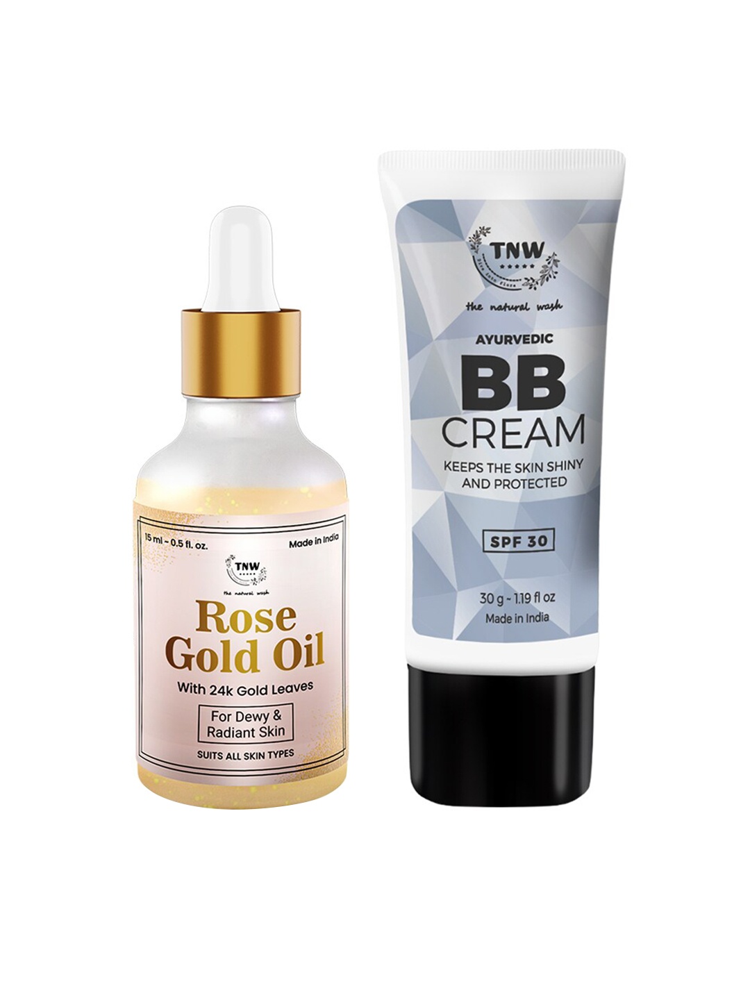 

TNW the natural wash Set of Rose Gold Oil 15 ml & SPF 30 BB Cream 30 g, Pink