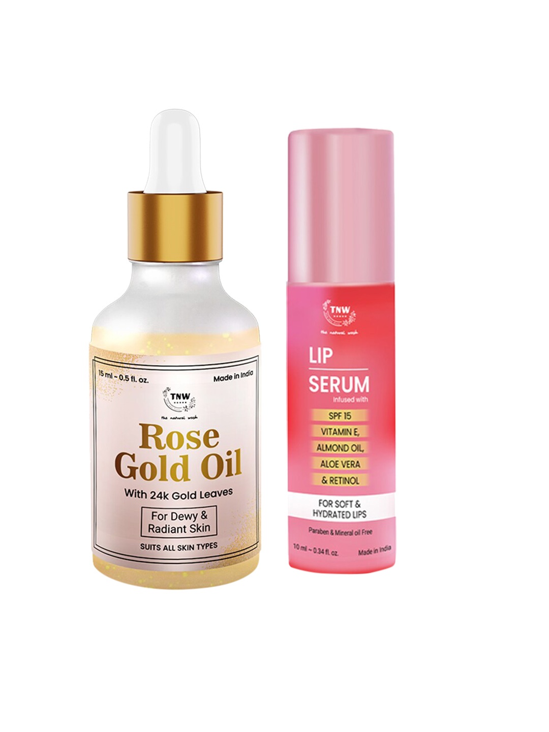 

TNW the natural wash Set of Rose Gold Oil & Lip Serum, Off white