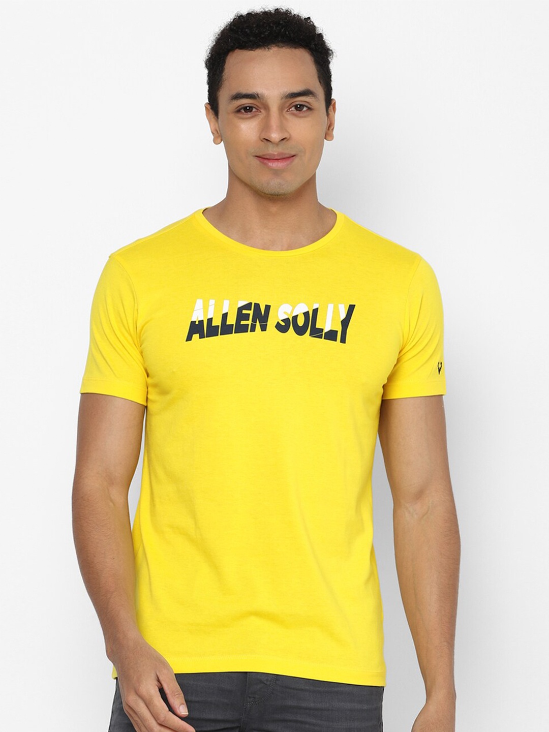 

Allen Solly Sport Men Yellow Typography Printed Cotton T-shirt