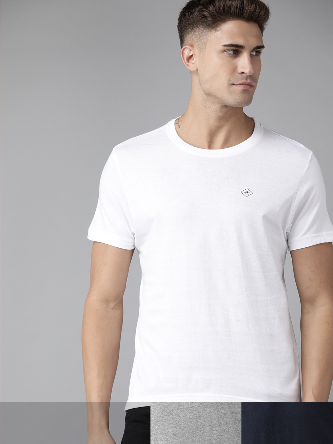 

Arrow Men Pack of 3 Solid T-shirts, White