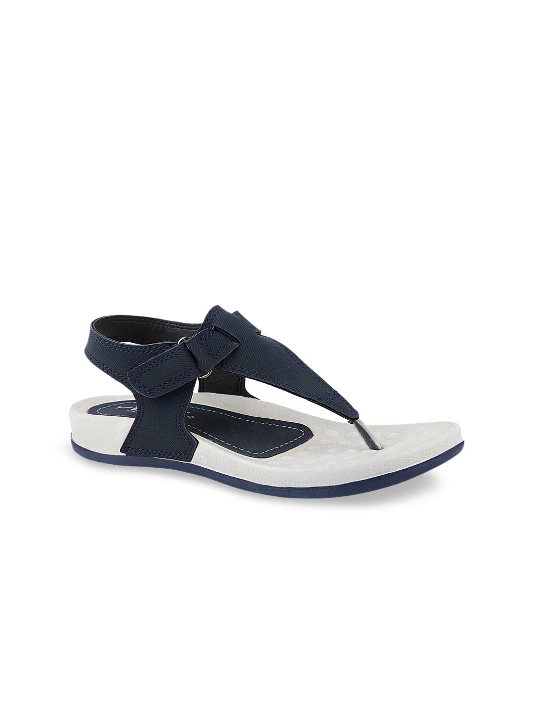 

WELCOME Women Navy Blue Solid T-Strap Flats