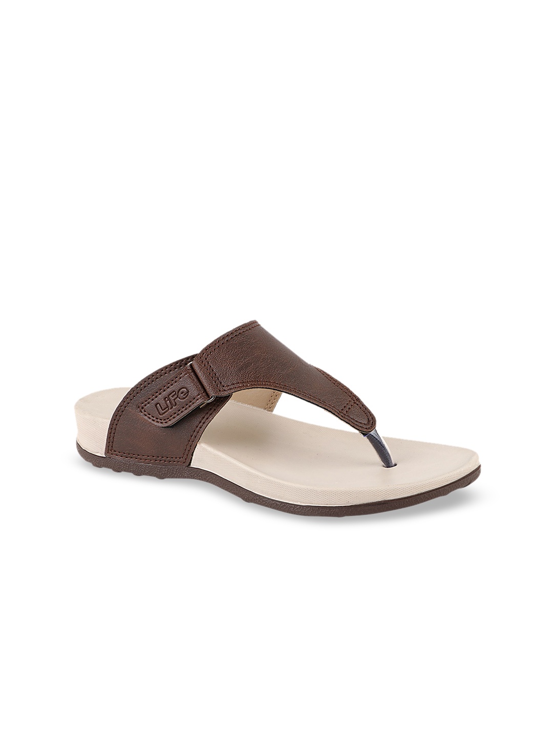 

WELCOME Women Brown T-Strap Flats with Buckles