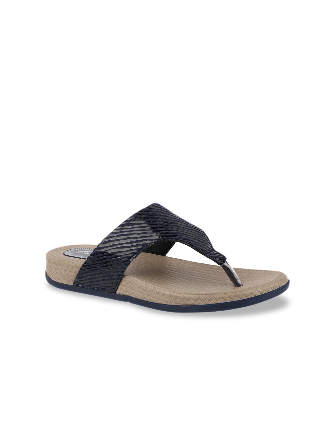 

WELCOME Women Navy Blue T-Strap Flats